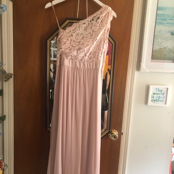 Adriana Papell 1 Shoulder Tulle Dress Lace Bodice - Picture 2 of 3